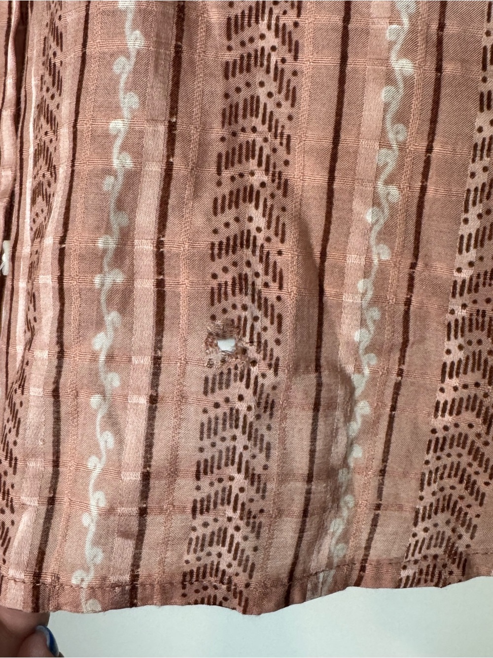 Vanessa Bruno Pink Printed Button Front Blouse 55% Viscose Cotton FR 36 US 4 - Picture 7 of 9